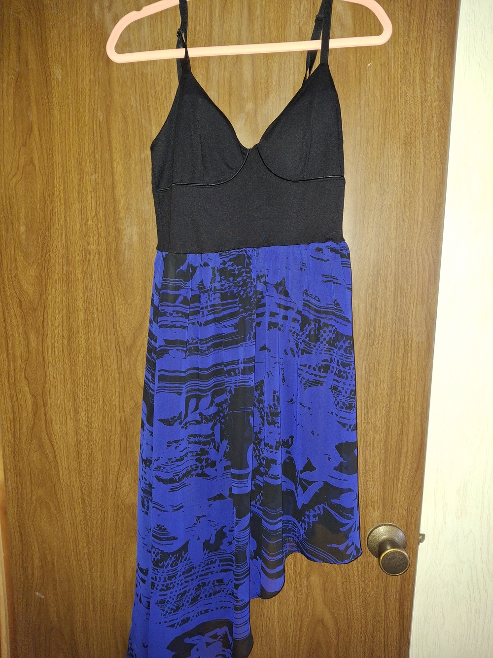 Forever 21 Black and Royal Blue High-Low Dress